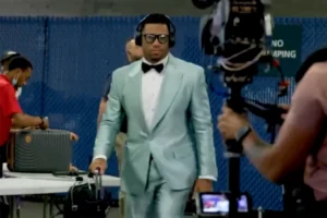 Russell Wilson suited up
