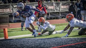 Howard University sophomore running back Dedrick Parson scores a TD in the win over Florida A M 31 23