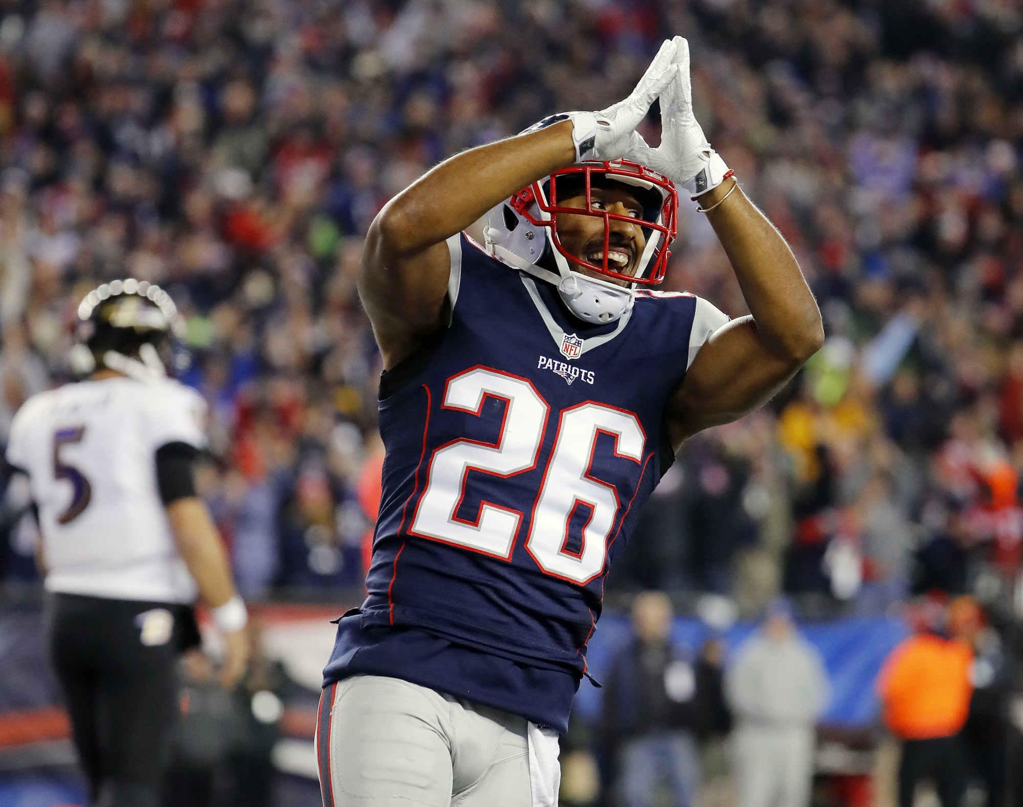 New England Patriots' Logan Ryan signals a safety during the team's NFL football game against the Baltimore Ravens in Foxborough, Mass. Monday, Dec. 12, 2016. Ryan won a pair of Super Bowls in New England (AP Photo/Winslow Townson, File)