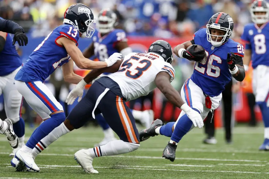 Saquon Barkley rushes for 146 yards against the Chicago Bears