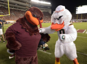 Virginia Tech and Miami Mascots