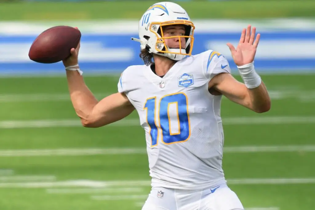 Quarterback Los Angeles Chargers Justin Herbert on rookie Quentin Johnston, Kellen Moore