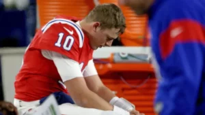 New England Patriots Mac Jones After Losing (Matt Stone/MediaNews Group/Boston Herald via Getty Images)