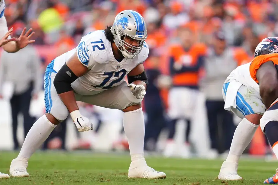 Potential Detroit Lions' Cap Casualty Halapoulivaati Vaitai.