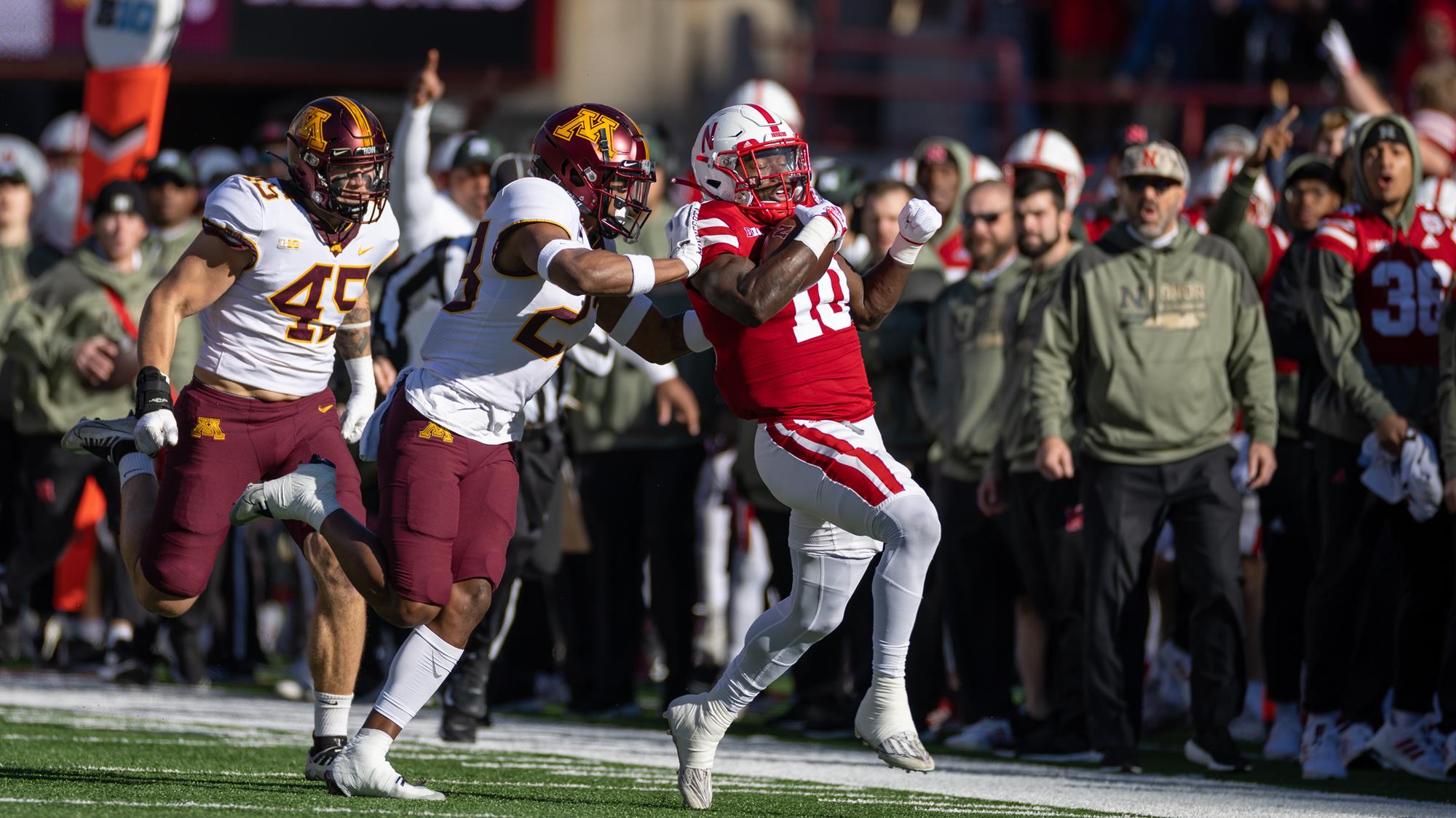 Nebraska, led by RB Anthony Grant, is trying to take down the Michigan Wolverines