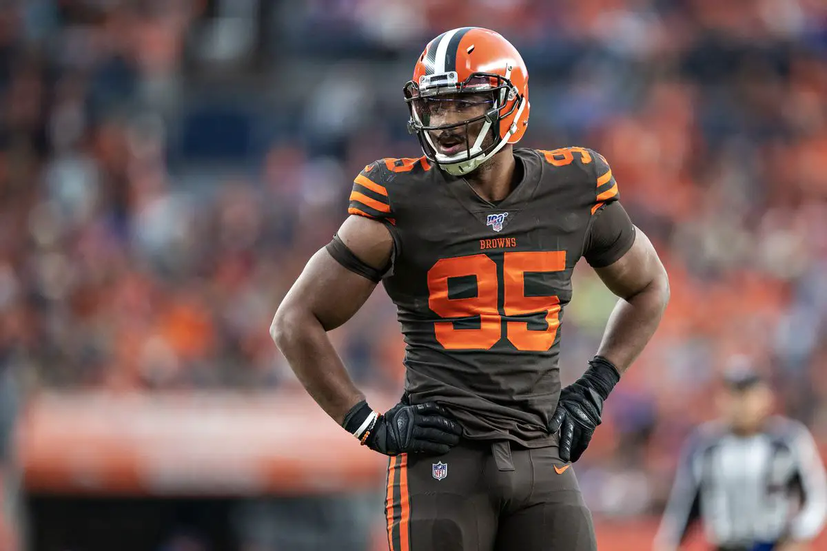 CINCINNATI, OH - DECEMBER 11: Cleveland Browns defensive end Myles Garrett  (95) during the game against the Cleveland Browns and the Cincinnati  Bengals on December 11, 2022, at Paycor Stadium in Cincinnati