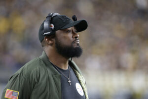 Nov 10, 2019; Pittsburgh, PA, USA; Pittsburgh Steelers head coach Mike Tomlin looks on from the sidelines against the Los Angeles Rams during the third quarter at Heinz Field. The Steelers won 17-12. Mandatory Credit: Charles LeClaire-USA TODAY Sports