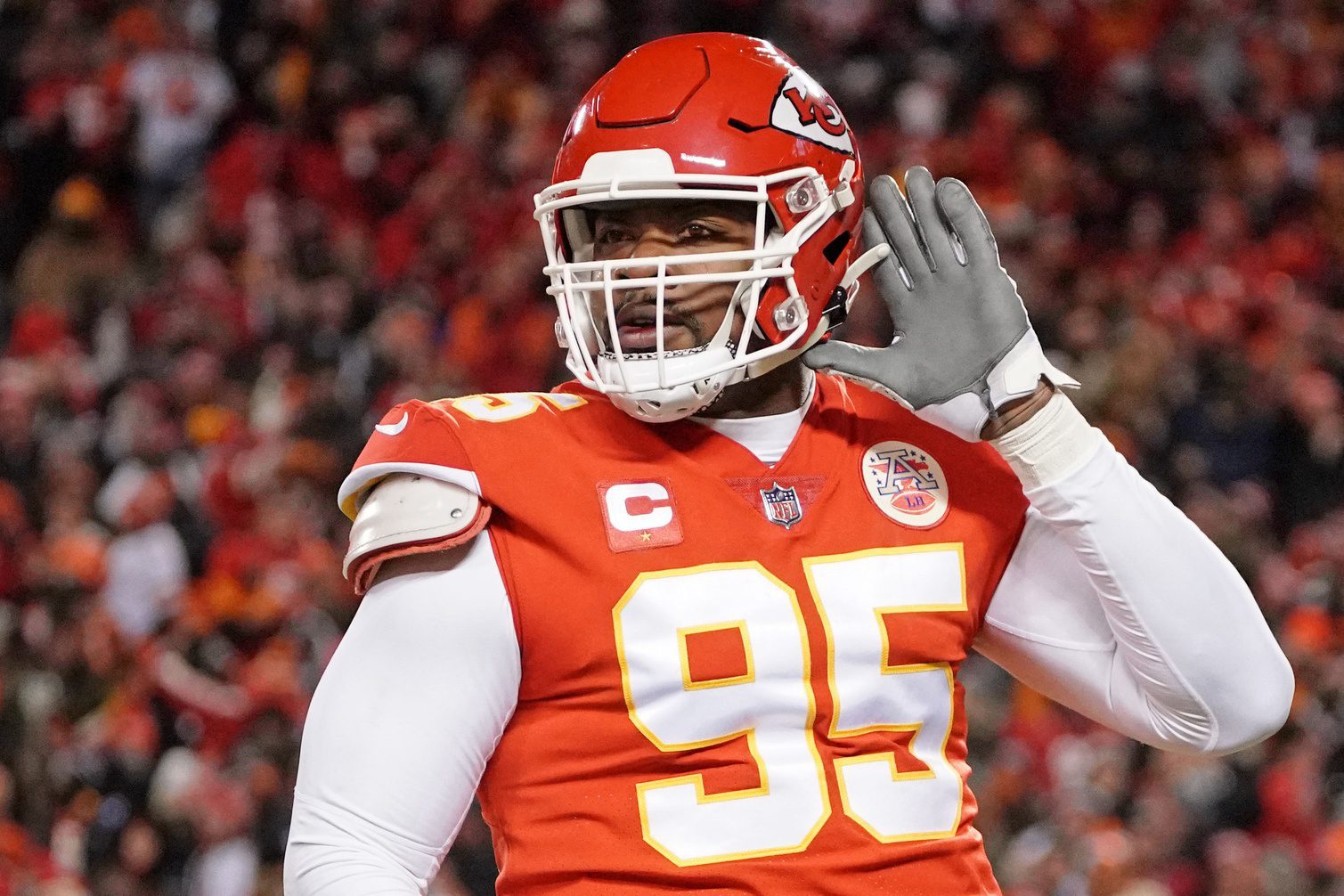 Kansas City Chiefs defensive tackle Chris Jones (95) in action