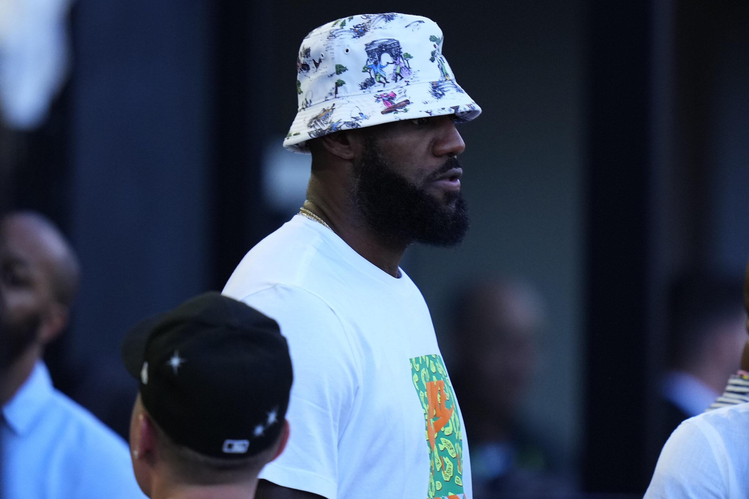 Jul 21, 2023; Fort Lauderdale, FL, USA; Los Angeles Lakers player LeBron James arrives for the match between Inter Miami CF and Cruz Azul at DRV PNK Stadium. Mandatory Credit: Rich Storry-USA TODAY Sports
