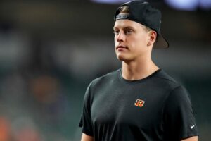 Cincinnati Bengals quarterback Joe Burrow (9) walks for the locker room after the fourth quarter of the NFL Preseason Week 1 game between the Cincinnati Bengals and the Green Bay Packers at Paycor Stadium in downtown Cincinnati on Friday, Aug. 11, 2023. The Packers won 36-19.