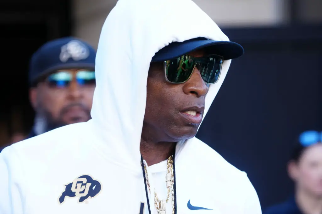 Sep 9, 2023; Boulder, Colorado, USA; Colorado Buffaloes head coach Deion Sanders before the game against the Nebraska Cornhuskers at Folsom Field. Mandatory Credit: Ron Chenoy-USA TODAY Sports