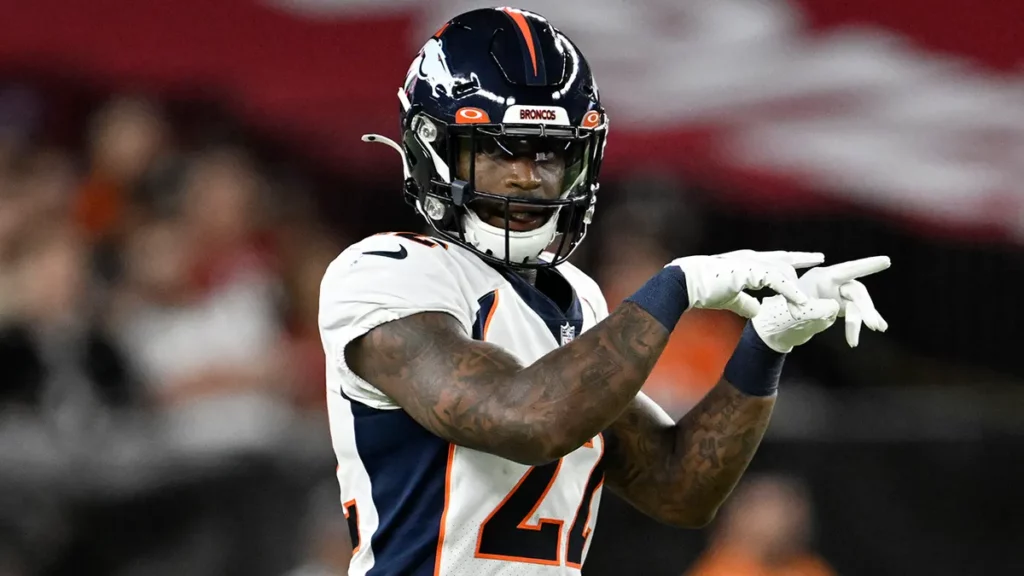 Denver Broncos defensive back NFL Kareem Jackson was ejected from Sunday’s game against the Washington Commanders after he delivered a helmet-to-helmet hit on tight end Logan Thomas. (The Denver Post via Getty Images / File)