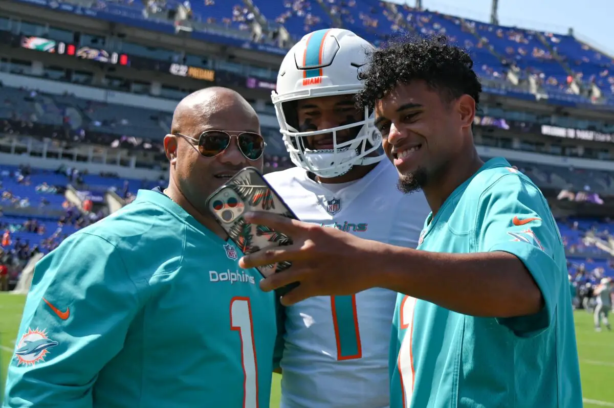 Maryland Terrapins QB Taulia Tagovailoa and Tua Tagovailoa Dolphins QB