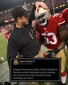 Navorro Bowman adds to the Defensive Staff as Harbaugh adds a former player.