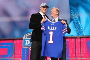 Josh Allen goes sevent overall to the Buffalo Bills in 2018.