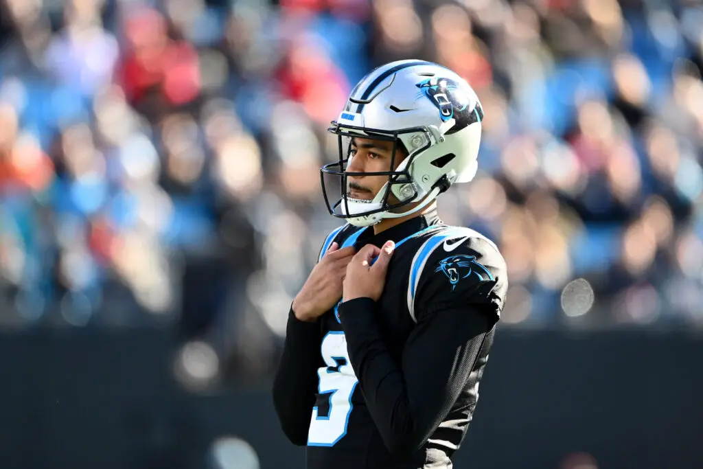 Jan 7, 2024; Charlotte, North Carolina, USA; Carolina Panthers quarterback Bryce Young (9) on the field in the second quarter at Bank of America Stadium. Mandatory Credit: Bob Donnan-USA TODAY Sports