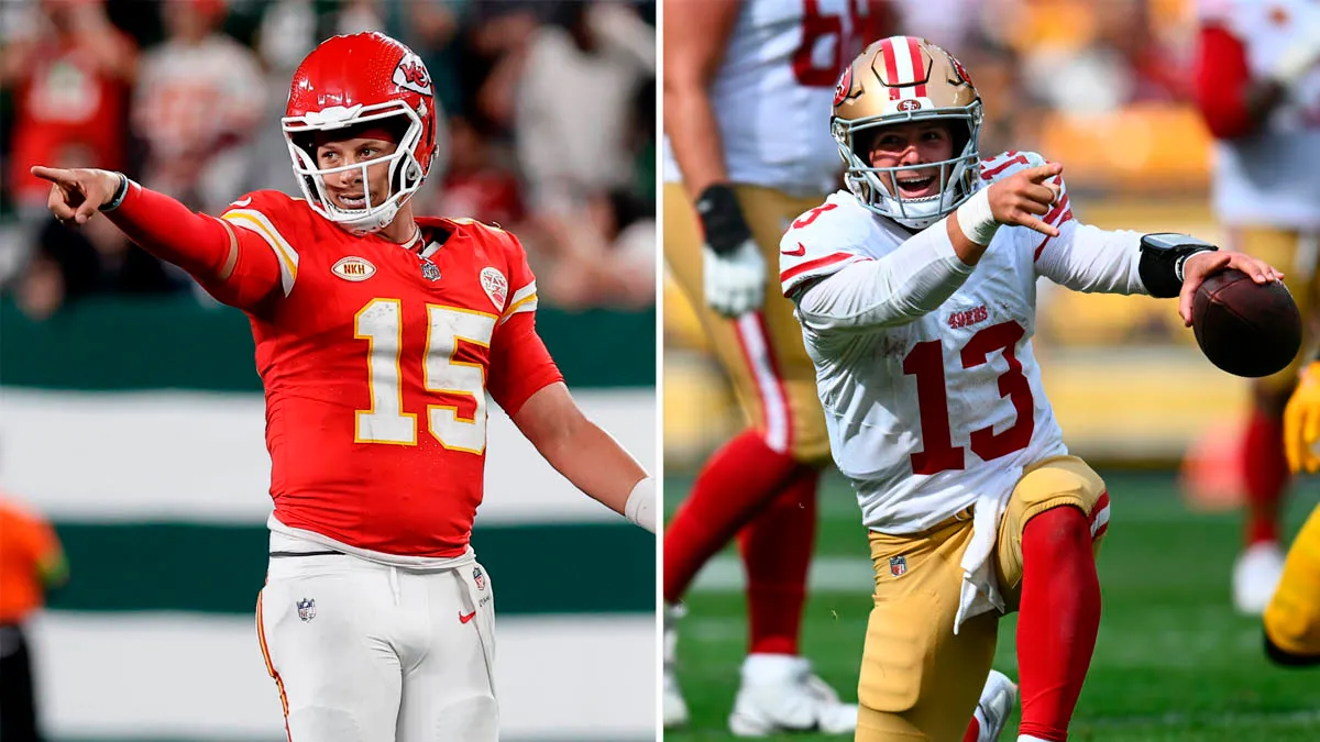 patrick mahomes brock purdy GettyImages 1702713298