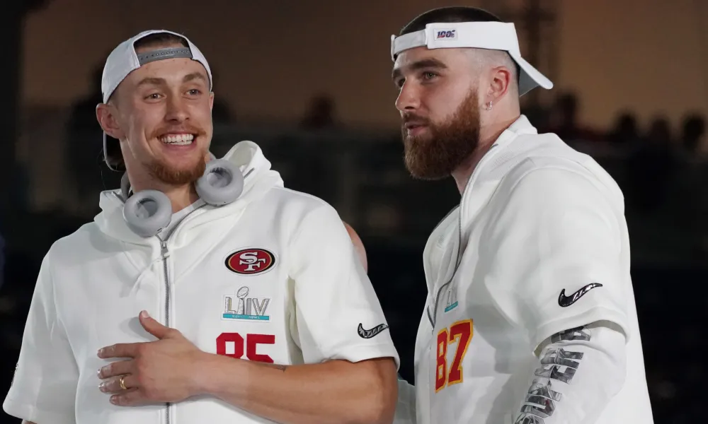 "He Has An 24/7 Open-Door Policy": George Kittle Gets Real On Relationship With 49ers HC Kyle Shanahan 3 san francisco 49ers george kittle travis kelce