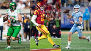 Bo Nix, Caleb Williams, and Drake Maye are all QBs available in this years draft.