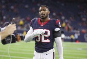 Dec 24, 2023; Houston, Texas, USA; Houston Texans defensive end Jonathan Greenard (52) walks off the field before the game against the Cleveland Browns at NRG Stadium. Mandatory Credit: Troy Taormina-USA TODAY Sports