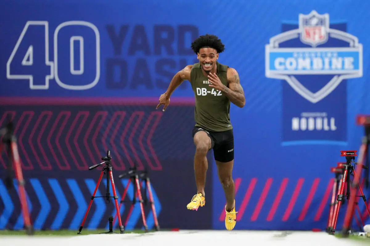 Nate Wiggins at the NFL Combine