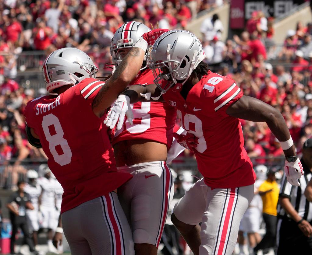 Ohio State NFL Draft hopefuls Marvin Harrison Jr and Cade Stover