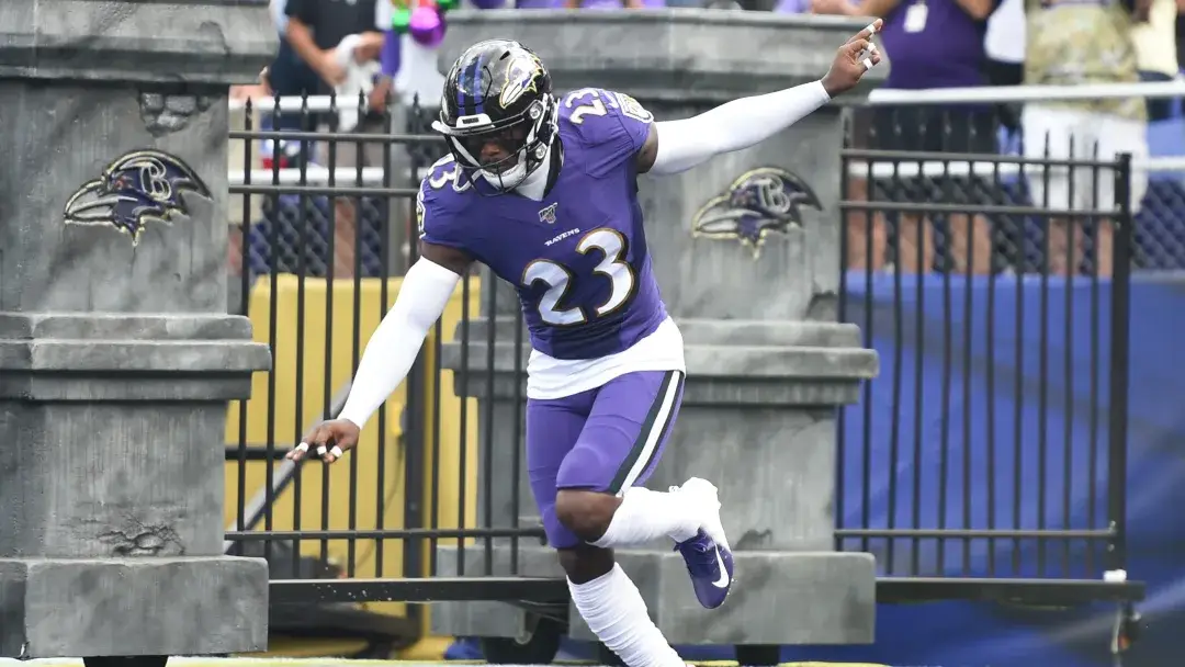 Sep 29, 2019; Baltimore, MD, USA; Baltimore Ravens strong safety Tony Jefferson (23) is introduced before a football game against the Cleveland Browns at M&T Bank Stadium. Mandatory Credit: Mitchell Layton-USA TODAY Sports / Mitchell Layton-USA TODAY Sports (Los Angeles Chargers)