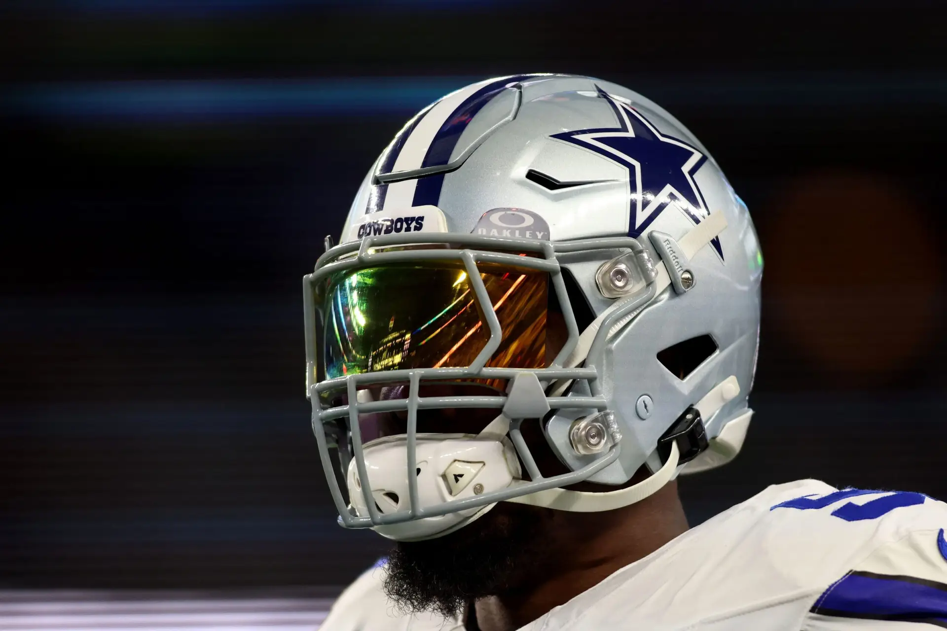 Jan 14, 2024; Arlington, Texas, USA; Dallas Cowboys defensive end DeMarcus Lawrence (90) practices before the 2024 NFC wild card game against the Green Bay Packers at AT&T Stadium. Mandatory Credit: Tim Heitman-USA TODAY Sports