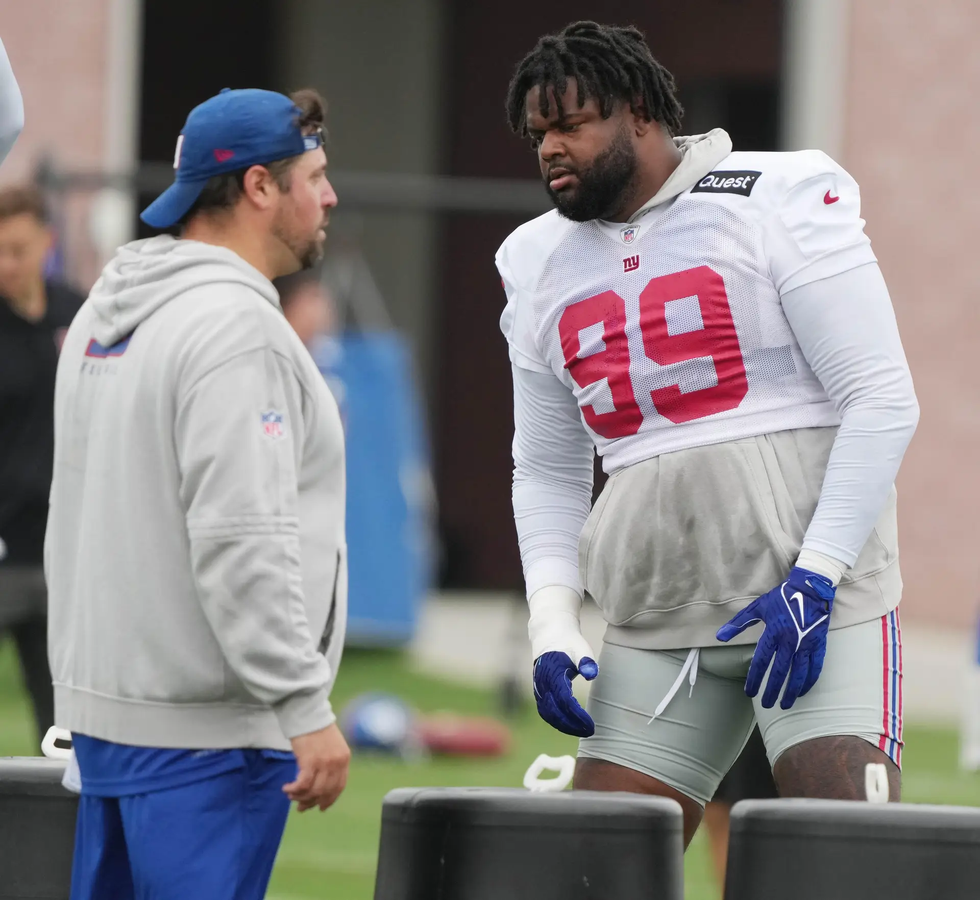 East Rutherford, NJ -- July 24, 2024 -- Jordan Phillips during the first day of training camp for the 2024 New York Giants. © Chris Pedota, NorthJersey.com / USA TODAY NETWORK (Dallas Cowboys)