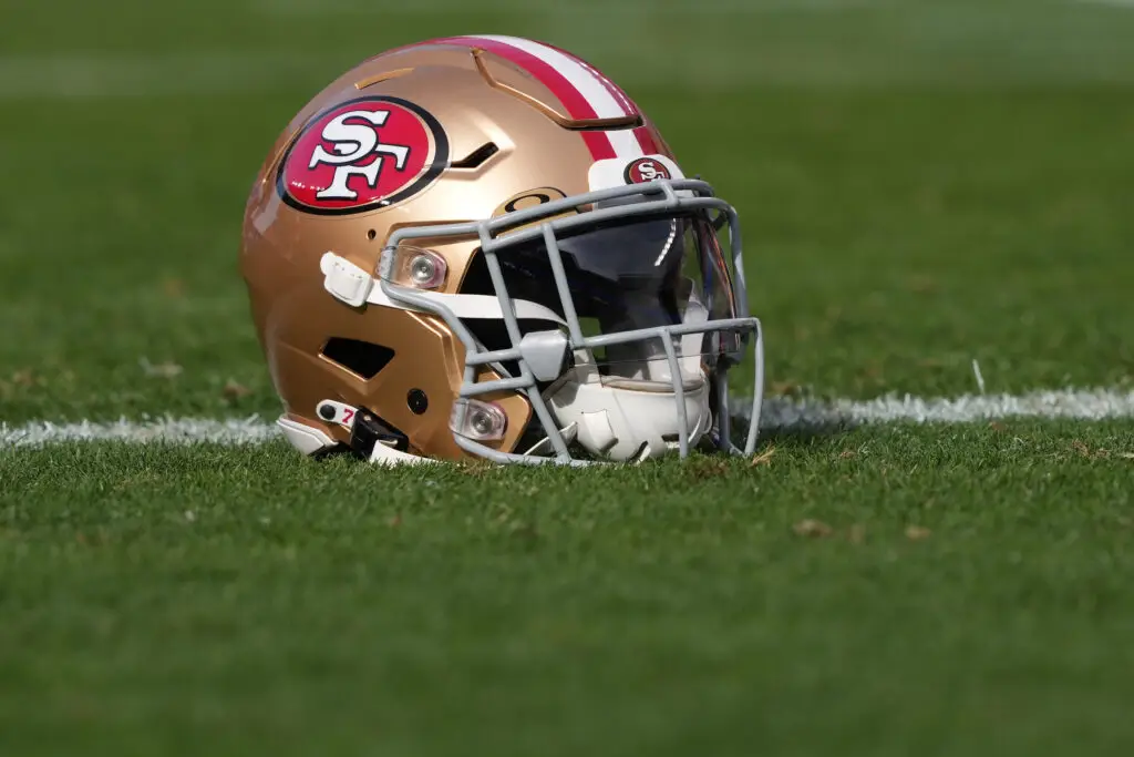 Breaking: 49ers Star Locked Up In Jail, Will Miss 2025 Season (Report) Dec 10, 2023; Santa Clara, California, USA; A San Francisco 49ers helmet sits on the field before the game against the Seattle Seahawks at Levi's Stadium. Mandatory Credit: Darren Yamashita-Imagn Images