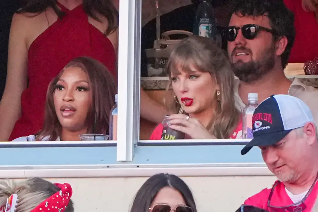 Sep 15, 2024; Kansas City, Missouri, USA; Recording artist Taylor Swift watches play during the second half of the game between the Kansas City Chiefs and Cincinnati Bengals at GEHA Field at Arrowhead Stadium. Mandatory Credit: Denny Medley-Imagn Images