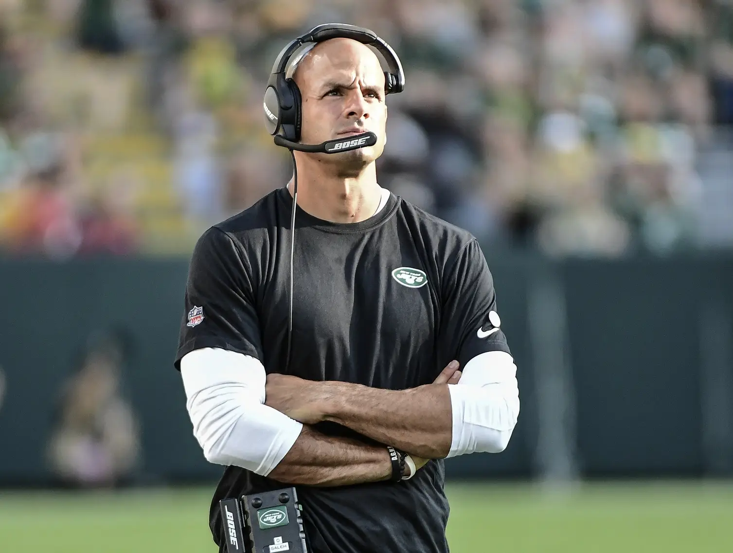 "I Needed Therapy" Jets Cause Major Mental Health Scare (Report) 3 Aug 21, 2021; Green Bay, Wisconsin, USA; New York Jets head coach Robert Saleh looks on from the sidelines in the fourth quarter against the Green Bay Packers at Lambeau Field. Mandatory Credit: Benny Sieu-Imagn Images