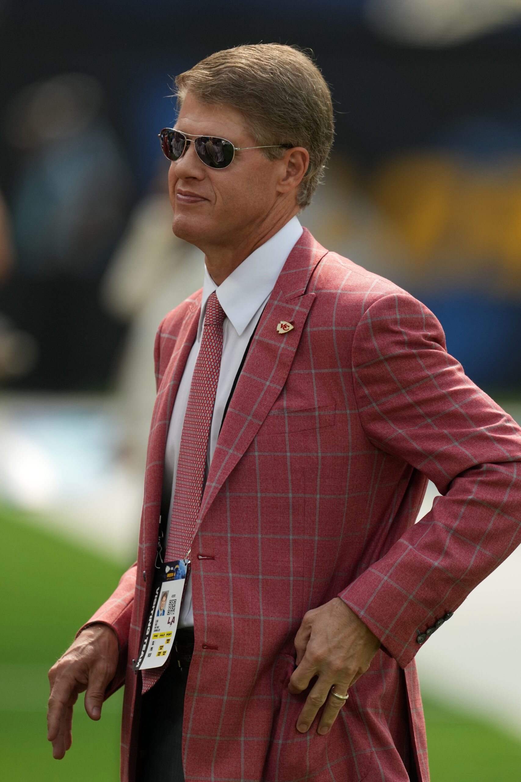 Sep 29, 2024; Inglewood, California, USA; Kansas City Chiefs owner Clark Hunt during the game against the Los Angeles Chargers at SoFi Stadium. Mandatory Credit: Kirby Lee-Imagn Images