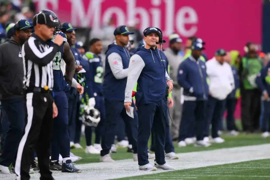 Nov 3, 2024; Seattle, Washington, USA; Seattle Seahawks head coach Mike Macdonald during the second half against the Los Angeles Rams at Lumen Field. Mandatory Credit: Steven Bisig-Imagn Images