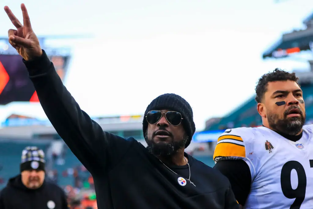 Dec 1, 2024; Cincinnati, Ohio, USA; Pittsburgh Steelers head coach Mike Tomlin walks off the field after the victory over the Cincinnati Bengals at Paycor Stadium. Mandatory Credit: Katie Stratman-Imagn Images