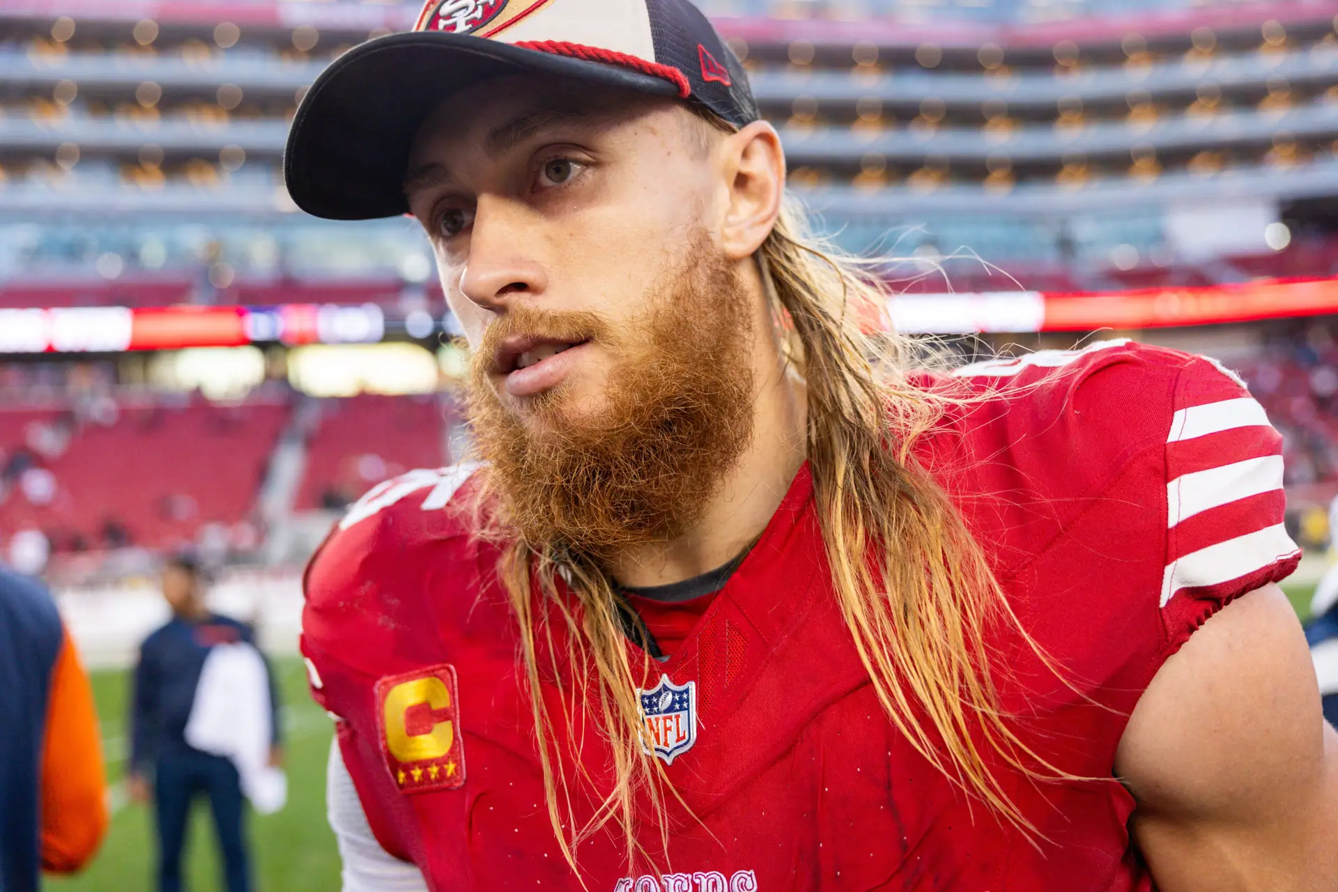 Breaking: 49ers Backed Out Of Franchise-Altering Trade (Report) 2 Dec 8, 2024; Santa Clara, California, USA; San Francisco 49ers tight end George Kittle (85) after the game against the Chicago Bears at Levi's Stadium. Mandatory Credit: Bob Kupbens-Imagn Images