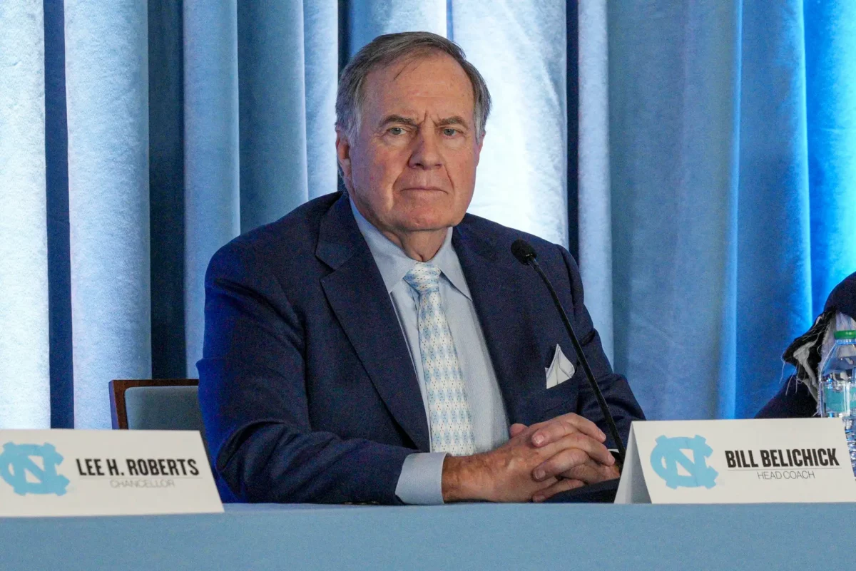 Bill Belichick Sees Rival Use Him As "Target Practice," Fans Demand Action 5 Dec 12, 2024; Chapel Hill, NC, USA; North Carolina Tar Heels new head coach Bill Belichick speaks to the media at Loudermilk Center for Excellence. Mandatory Credit: Jim Dedmon-Imagn Images