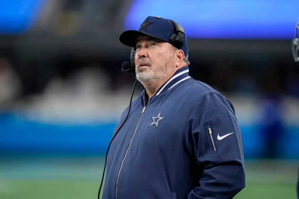 Dec 15, 2024; Charlotte, North Carolina, USA; Dallas Cowboys head coach Mike McCarthy during the second half against the Carolina Panthers at Bank of America Stadium. Mandatory Credit: Jim Dedmon-Imagn Images