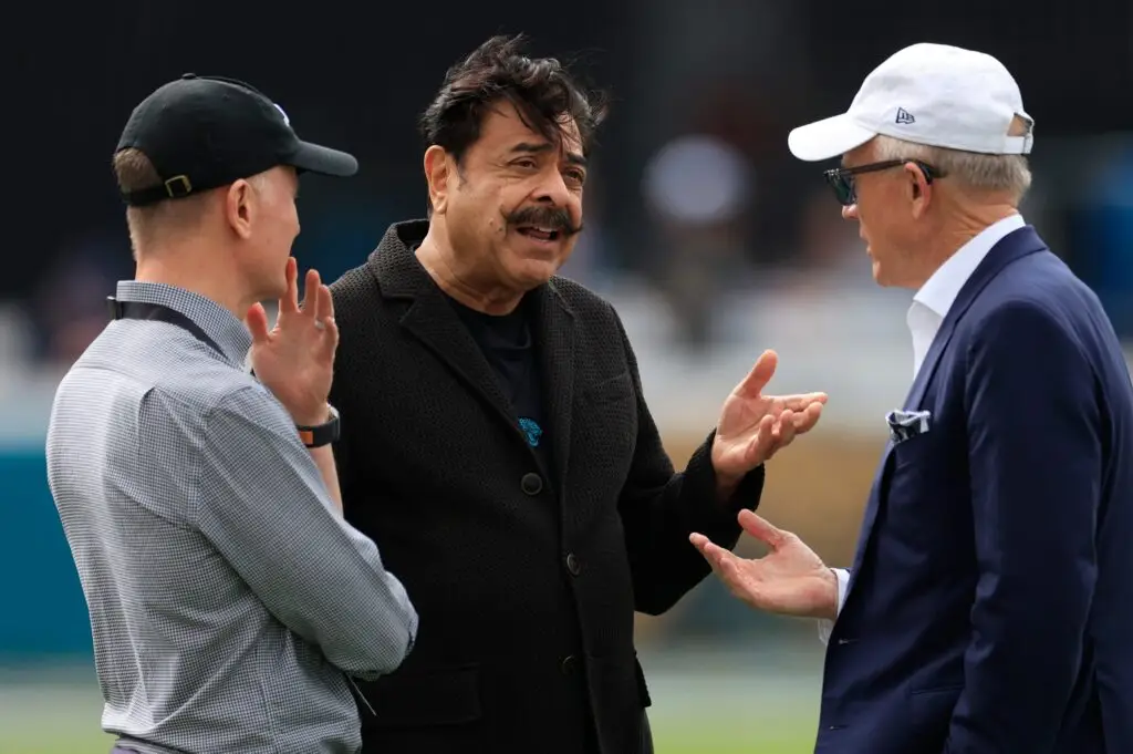 Jacksonville Jaguars owner Shad Khan and Jets co-owner Woody Johnson