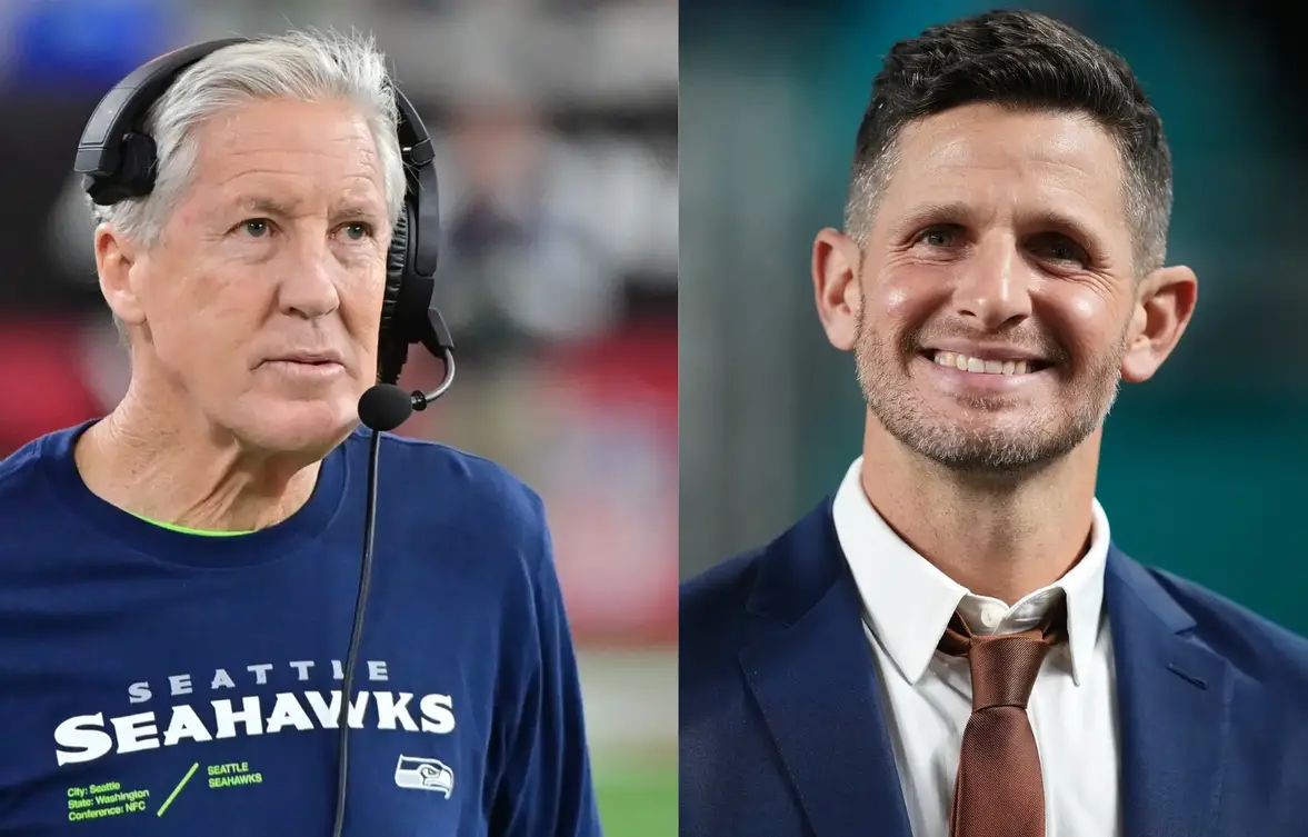 Pete Carroll (left) and Dan Orlovsky (right). Photo credit: Imagn images