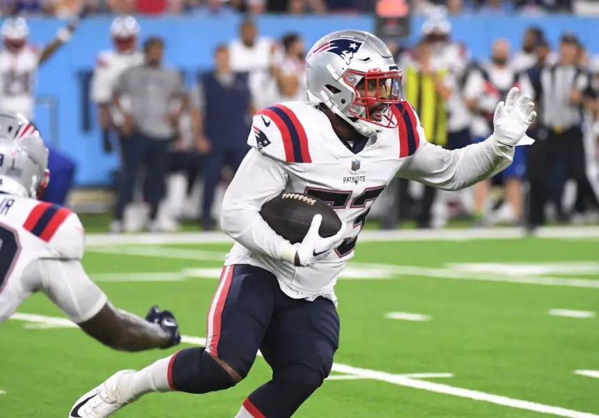 Cincinnati Bengals agree to bring back former defender 2 Aug 25, 2023; Nashville, Tennessee, USA; New England Patriots linebacker Joe Giles-Harris (53) runs with the ball after an interception during the second half against the Tennessee Titans at Nissan Stadium