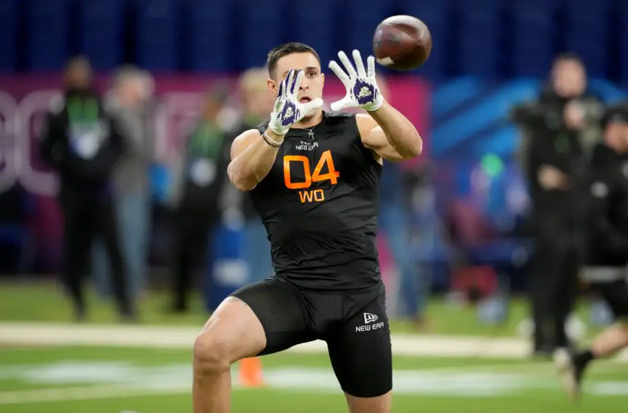 Las Vegas Raiders And Promising Wide Receiver Appear To Have Contract Dispute 2 TCU wideout Jack Bech during the 2025 NFL Combine at Lucas Oil Stadium