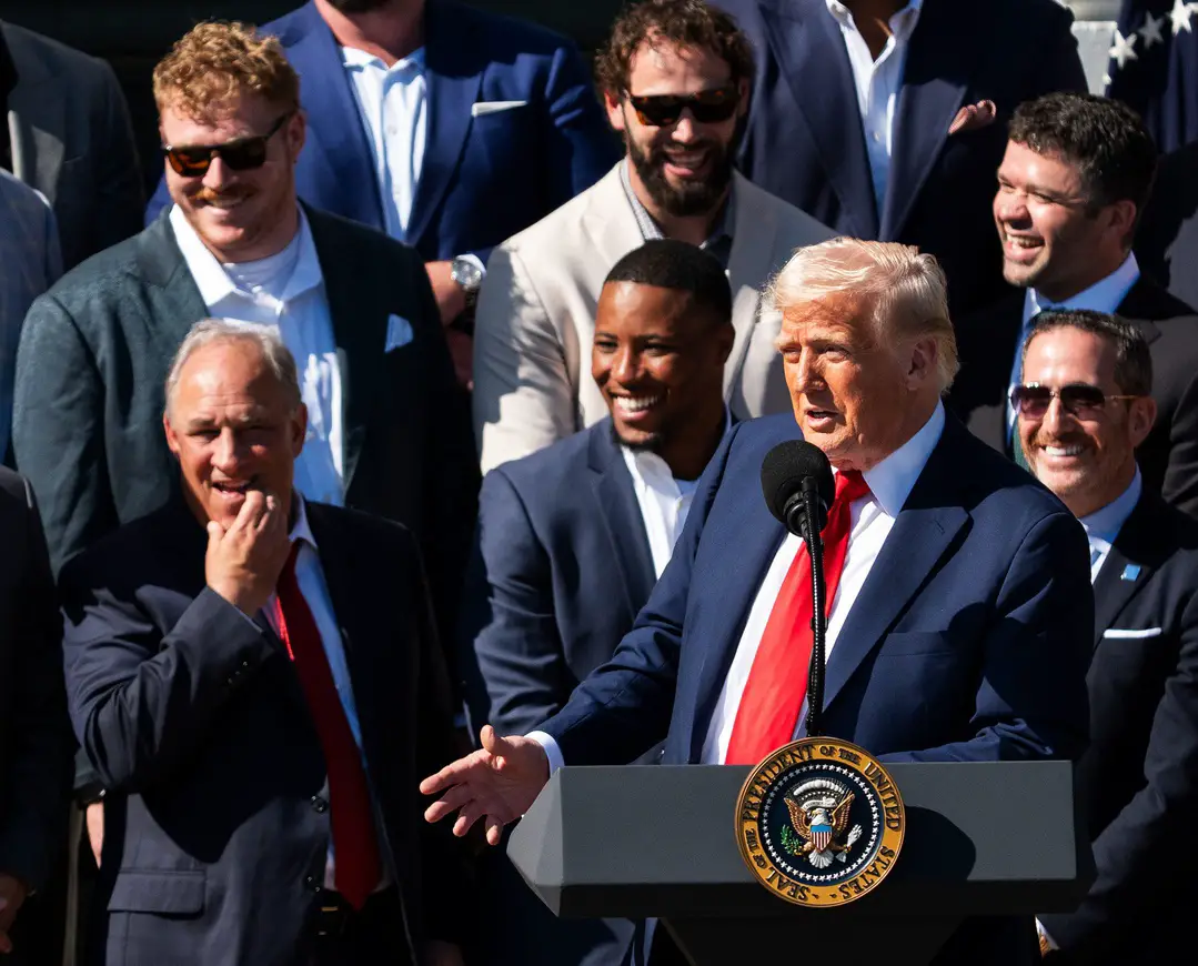 "Donald Trump Is Their Enemy": Donald Trump White House Snub By Eagles, Jalen Hurts Pointed To Having Black Wives By Jason Whitlock 1 President Donald Trump welcomes players and staff of the Philadelphia Eagles to celebrate their Super Bowl victory at the White House Monday, April 28, 2025.© Josh Morgan / USA TODAY NETWORK via Imagn Images