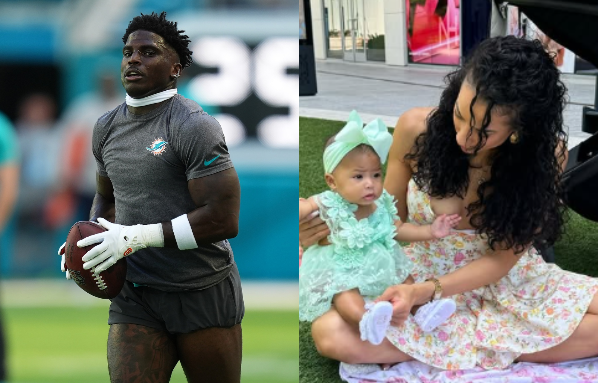 "My Favorite Leg Series": Tyreek Hill's Wife Keeta Reveals Workout Secret In Getting Fit Legs 2 NFL star Tyreek Hill, wife Keeta and daughter. Photo credits: Instagram and Imagn
