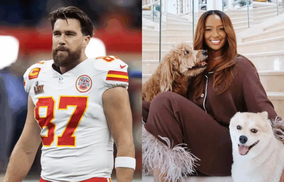 Travis Kelce's Ex Kayla Nicole Reveals Winning Custody Of Dogs. Photo credits: Instagram and Imagn