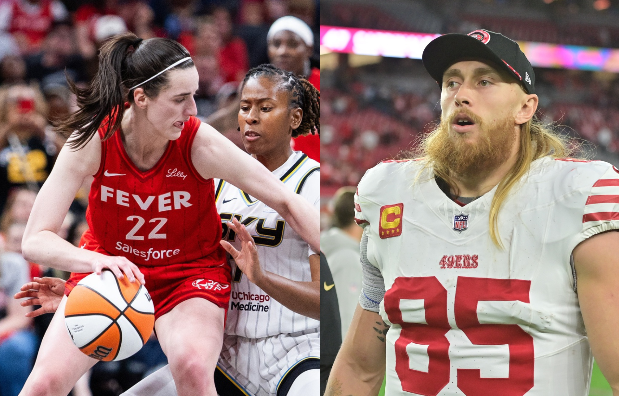 "Decent Start": Caitlin Clark's Triple-Double Opening Night Vs Sky Gets Reaction From George Kittle 1 Caitlin Clark’s Triple-Double Gets George Kittle’s Reaction. Photo credits: Imagn