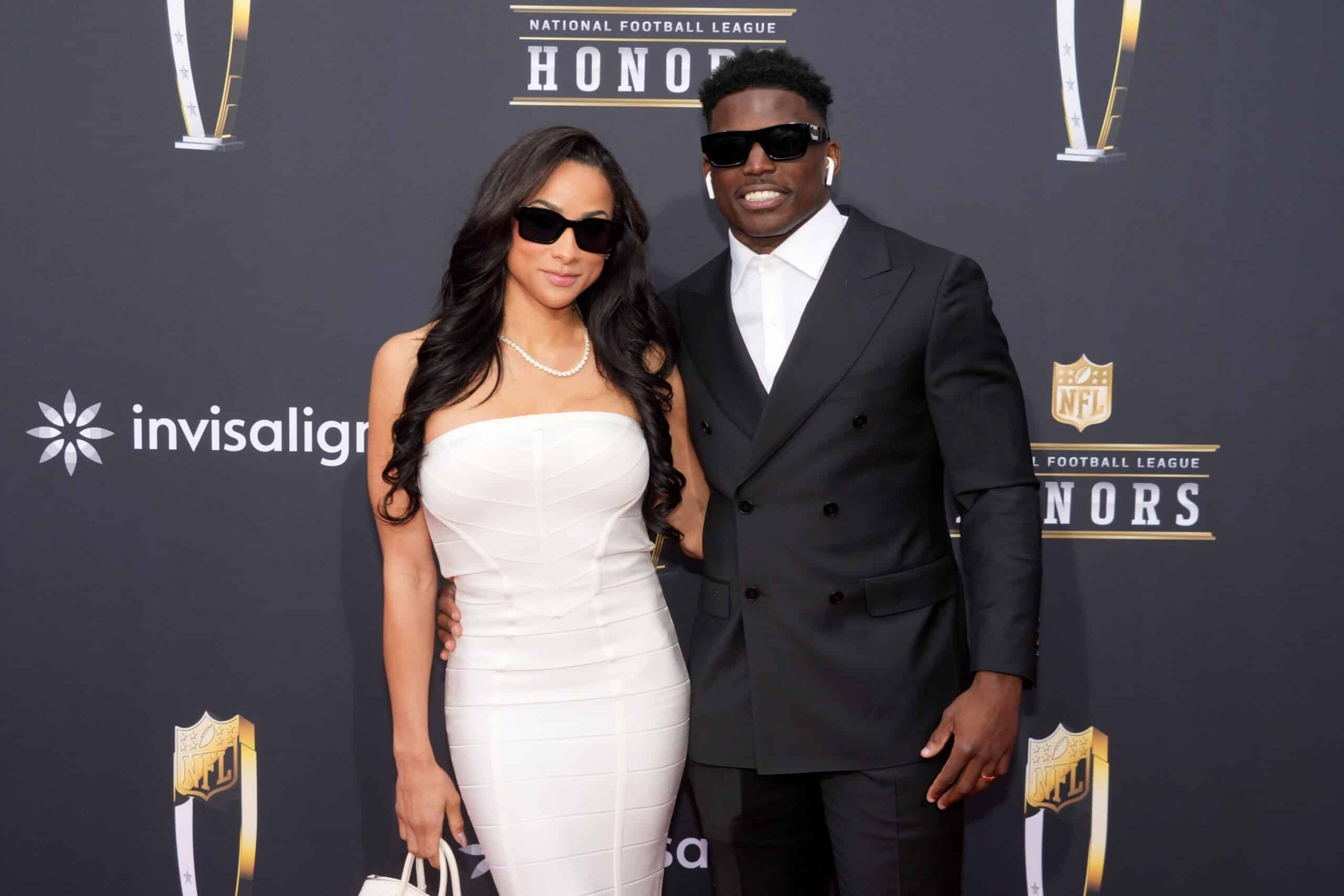 "I'm Committed": Tyreek Hill’s Estranged Wife Keeta Vaccaro Turns Heads In Gymwear And Shares Firm Personal Message 1 Miami Dolphins wide receiver Tyreek Hill with his wife Keeta Vaccaro on the red carpet before the NFL Honors show at Resorts World Theatre