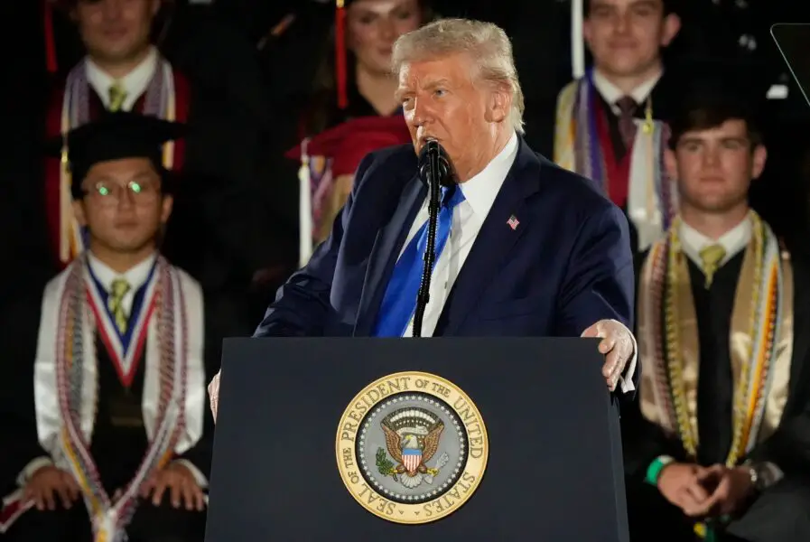 'Scrutiny': Donald Trump Threatens College Football Landscape Over NIL Meeting With Nick Saban 1 May 1, 2025; Tuscaloosa, AL, USA; President Donald Trump delivers a special commencement address to University of Alabama graduates at Coleman Coliseum. Graduation occurs over the weekend. Mandatory Credit: Gary Cosby Jr.-Tuscaloosa News