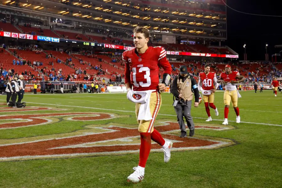 49ers lock In Brock Purdy with massive deal 1 Dec 30, 2024; Santa Clara, California, USA; San Francisco 49ers quarterback Brock Purdy (13) during the game against the Detroit Lions at Levi's Stadium. Mandatory Credit: Sergio Estrada-Imagn Images