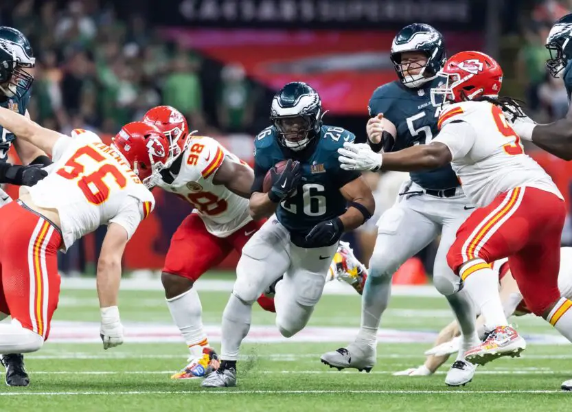 NFL owners decisively reject tush push ban 1 Feb 9, 2025; New Orleans, LA, USA; Philadelphia Eagles running back Saquon Barkley (26) against the Kansas City Chiefs during Super Bowl LIX at Ceasars Superdome. Mandatory Credit: Mark J. Rebilas-Imagn Images